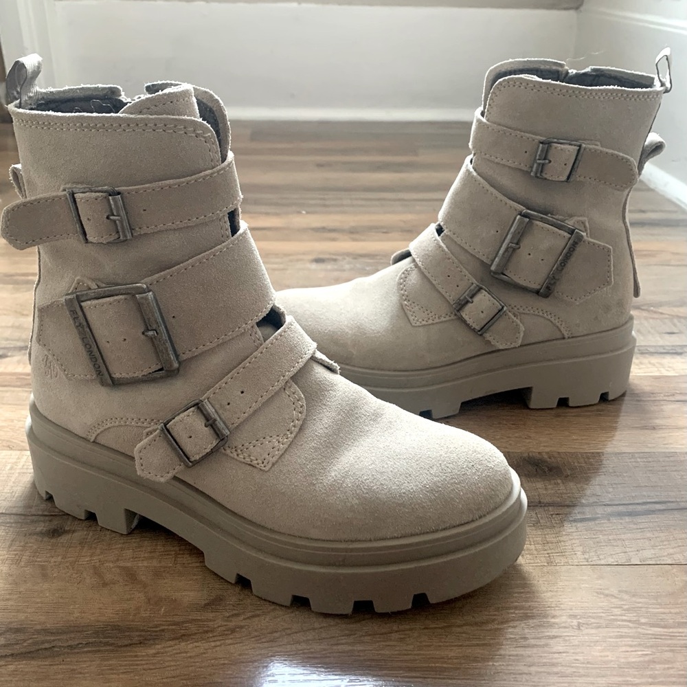 FLY London Jeda Suede Buckle Boots EUC EU38